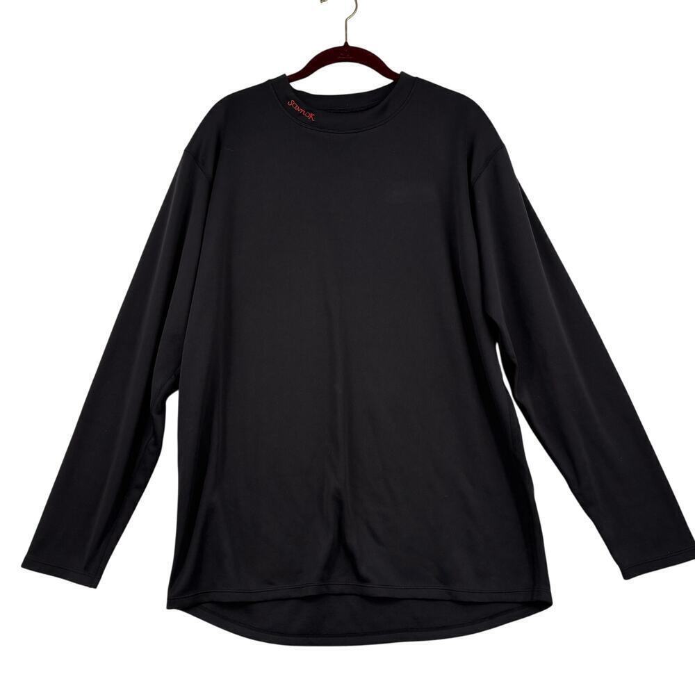 ScentloK Mens Mock Neck Shirt Size XL Black Base Layer Stretch Knit Slim Fit